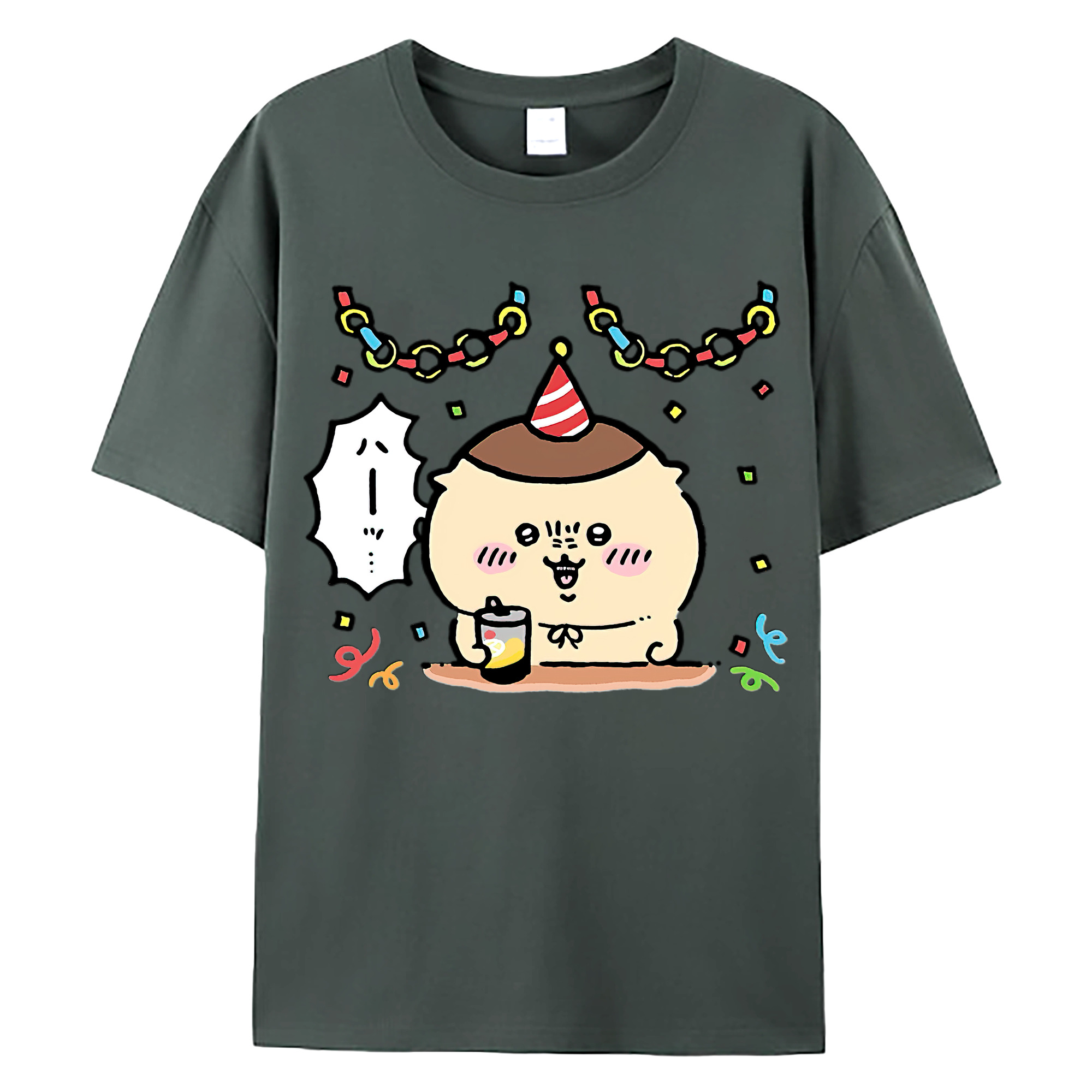 （画像用） ちいかわ くりまんじゅう Chii-kawa kuri manjū 綿100％ メンズ半袖Tシャツ｜肌触りやわらか＆通気性